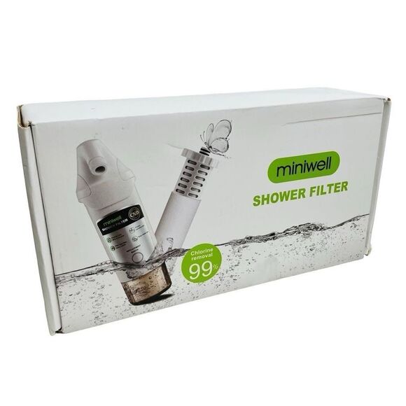 Miniwell Chlorine Removal Shower Filter White NWT New in Box Bath Water‎ - Picture 1 of 7